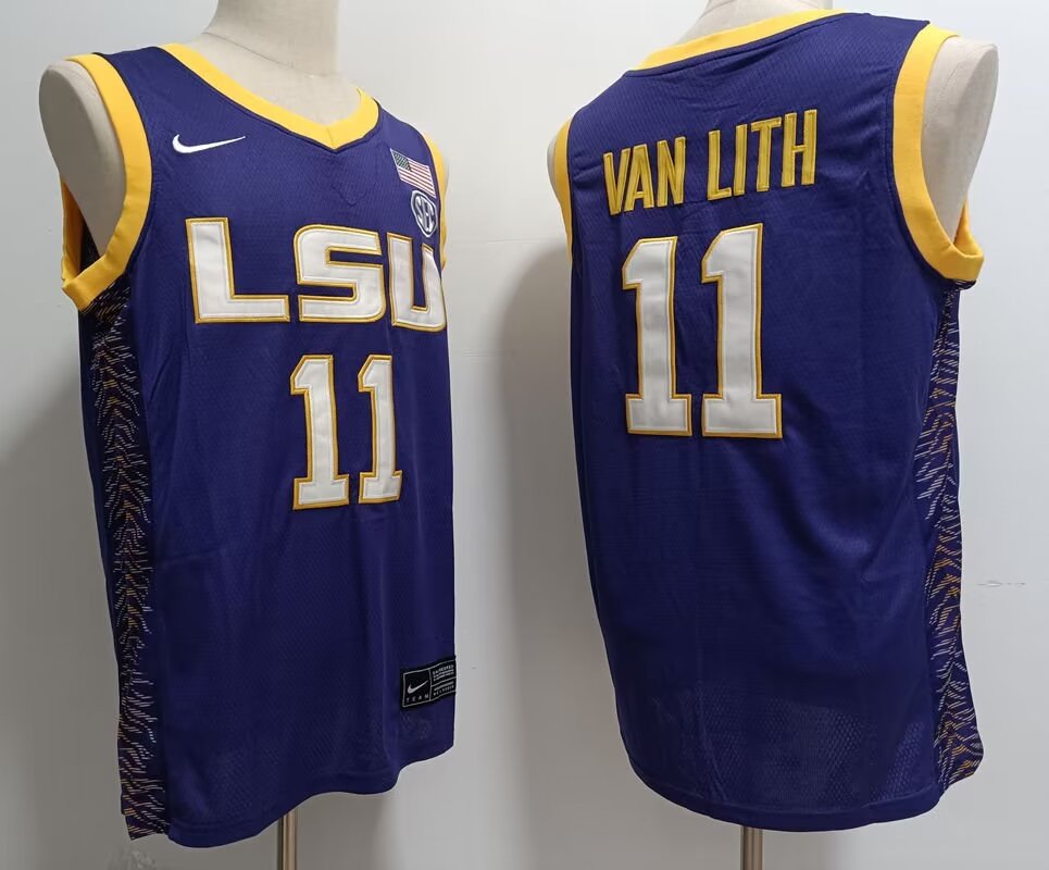 2024 NCAA Men LSU Tigers #11 Van Lith blue Nike jerseys